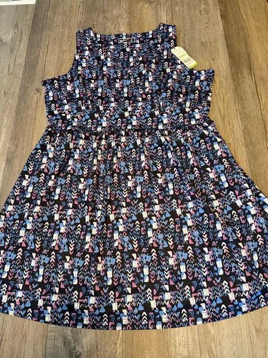 Woolrich Dresses & Skirts - Woolrich blue and pink sleeveless midi sundress with a geometric pattern
